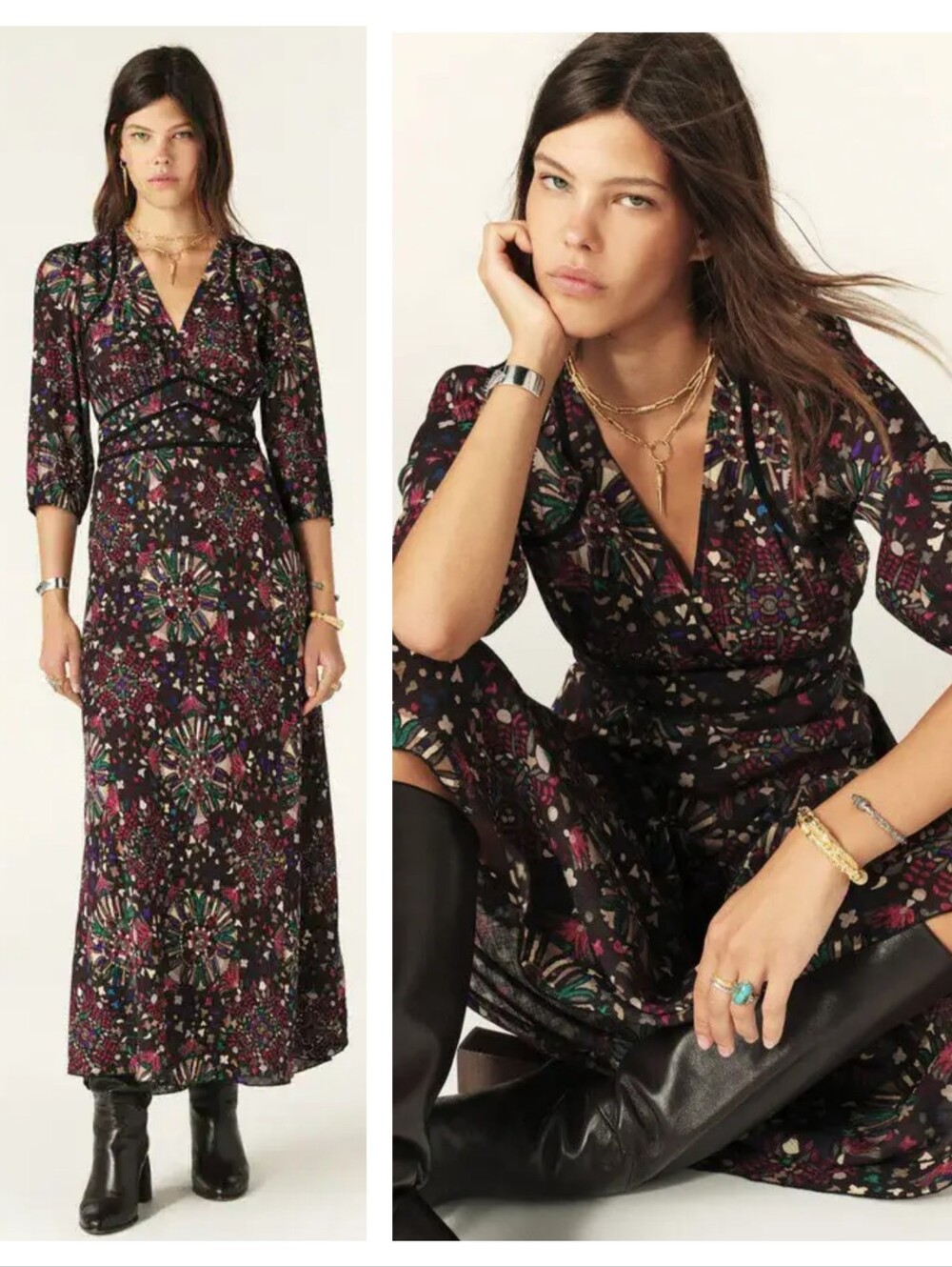 ba&sh fazia printed maxi dress Size 2 US size 6